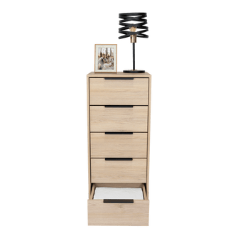 Organizador Wesley, Beige y Blanco, con Cinco Cajones