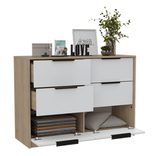 Organizador Wesley, Blanco y Beige, con Cuatro Cajones