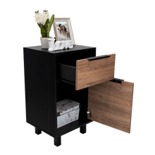 Organizador Wesley, Wengue y Miel, con Una Puerta y Un Cajón Organizador X2