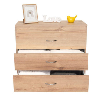 Organizador Conor, Beige y Blanco, con Tres Cajones Organizadores y Manijas Metálicas  X2