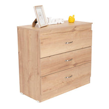 Organizador Conor, Beige y Blanco, con Tres Cajones Organizadores y Manijas Metálicas  X2