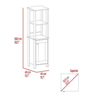 Organizador de Baño Liena, Humo, con Una Puerta Batiente