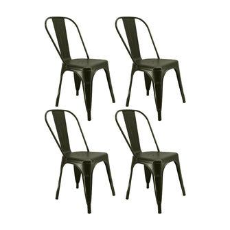 Kit por 4 Silla Tolix Metalica Para Comedor Restaurante - Bronce