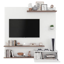 Panel de Tv Henry, Blanco Duqueza y Avellana, con Espacio Para Televisor de Hasta 65"