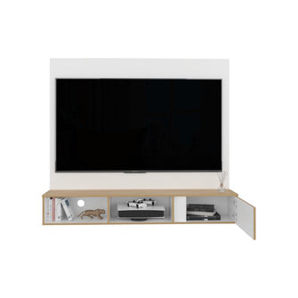 Panel para TV Light, Blanco Duqueza y Fresno Europeo, con espacio pata Televisor de 65"