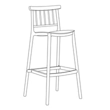 Set de 2 Sillas para Bar Oxford, Negro, con Espaldar en Barras y Diseño Minimalista