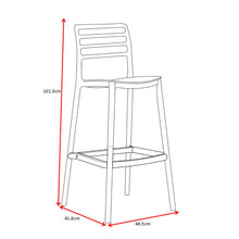 Set de 4 Sillas para Bar Palawan, Negro, con Espaldar Abierto y Diseño Minimalista