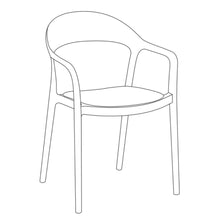 Silla Rio, Negro y beige, Con espaldar abierto y diseño Moderno