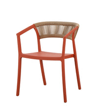 Silla Balí, Terracota, con Espaldar en Cuerdas y Diseño Moderno