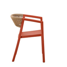 Silla Balí, Terracota, con Espaldar en Cuerdas y Diseño Moderno