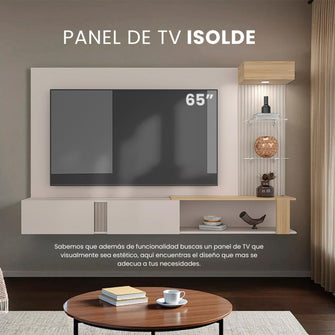Panel de Tv Isolde, Capri y Fresno Europeo, con Espacio Para Televisor de Hasta 70 Pulgadas