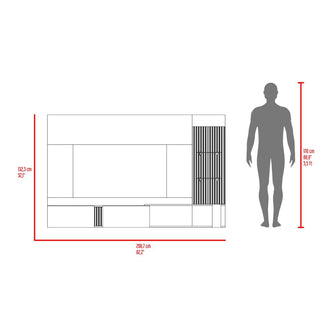 unidad averida Panel de Tv Isolde, Capri y Fresno Europeo, con Espacio Para Televisor de Hasta 70 Pulgadas