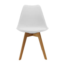Kit Por 4 Silla Oslo Asiento Acolchado Patas en Madera - Blanca