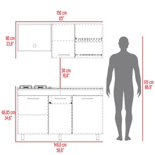 Cocina Integral Deneb, Café Claro y Blanco,  Incluye Mesón Derecho