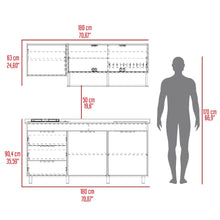 Cocina Integral 180 Larry, Café Claro y Grafito, Incluye Mesón Derecho  ZF