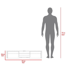 Mesa Para Tv Flotante Gleid, Fresno Europeo, con Dos Puertas Abatibles