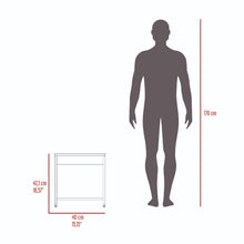 Mesa de Noche Crotam, Humo y Blanco, con diseño moderno