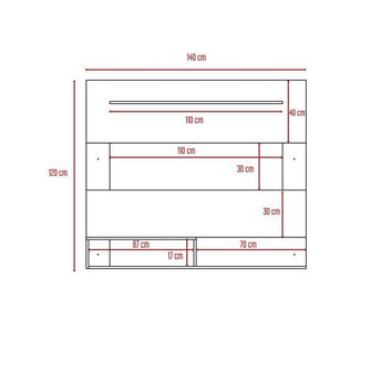 Combo Para Habitación Yuram, Incluye Base Cama - Colchón - Closet - Panel y Mesa de Noche