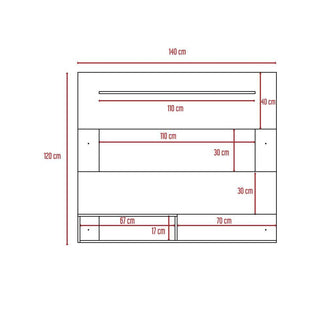 Mueble Multiusos Ascher, Blanco, con Espacio Para Televisor de Hasta 55 Pulgadas