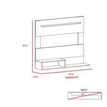 Combo Para Habitación Genova, Incluye Panel de Tv y Organizador