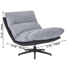 Poltrona Giratoria Marsella, Negro y Gris, Con Diseño Moderno