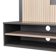 Panel de Tv Hober, Plata Oscuro y Bardolino, con Espacio Para Televisor desde 55" hasta 70"