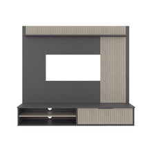 Panel de Tv Dover, Plata Oscuro y Bardolino, con espacio para tv desde 55 a 70"