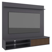 Panel de Tv Bowie, Plomo y Ocaso, Con diseño moderno, superficie para objetos decorativos