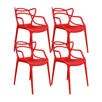 Kit por 4 Silla Solna Tipo Master Jardín - Rojo