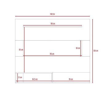 Panel de Tv Ascher, Café Claro y Blanco Duqueza, con Espacio Para Televisor de Hasta 55 Pulgadas