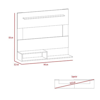 Panel de Tv Ascher, Café Claro y Blanco Duqueza, con Espacio Para Televisor de Hasta 55 Pulgadas