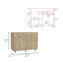 Gabinete Inferior Petra, Macadamia y Blanco, Mesón en Madera ZF