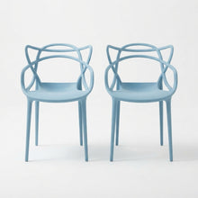 Set de 2 Sillas Palermo, Color Azul Claro, con Espaldar y Diseño Moderno