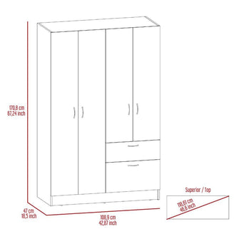 Combo para Habitación Prakas, Incluye Cama y Closet