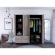 Closet Quiles, Humo y Wengue, con Dos Espejos y Cuatro Puertas Abatibles    ZF