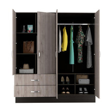 Closet Quiles, Humo y Wengue, con Dos Espejos y Cuatro Puertas Abatibles    ZF