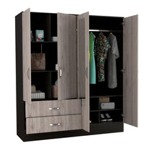 Closet Quiles, Humo y Wengue, con Dos Espejos y Cuatro Puertas Abatibles    ZF