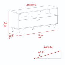 Mesa Para Tv Patrick, Fresno Europeo y Blanco Duqueza, Para Televisor Hasta 60 Pulgadas