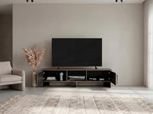 Mesa Para Tv Dago, Avellana y Wengue, Para Televisor de Hasta 65 Pulgadas con dos puertas
