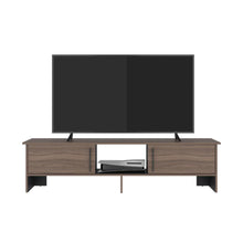 Mesa Para Tv Dago, Avellana y Wengue, Para Televisor de Hasta 65 Pulgadas con dos puertas