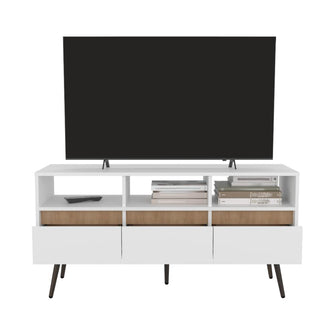 Mesa para TV Aranez, Blanco y Fresno Europeo, para tv máximo 50" ZF