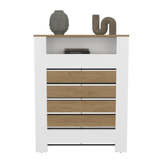 Cubierta para Radiador Mistral, Blanco Duqueza y Fresno Europeo, cuenta con espacio para colocar objetos decorativos ZF