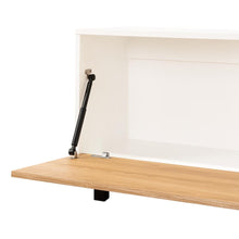 Mesa Para Tv Bryce, Blanco Duqueza y Fresno Europeo, Para Televisor Hasta 60 Pulgadas