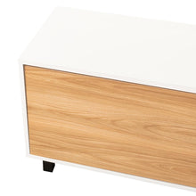 Mesa Para Tv Bryce, Blanco Duqueza y Fresno Europeo, Para Televisor Hasta 60 Pulgadas