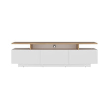 Mesa Para Tv Serena, Blanco Duqueza y Fresno Europeo, Para Televisor Hasta 65"