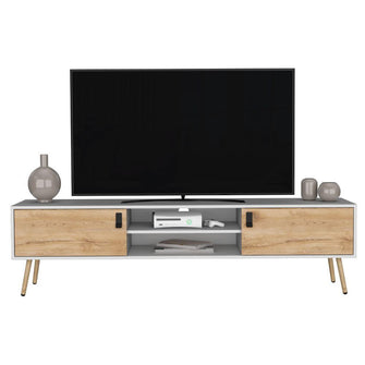 Mesa para TV Huna, Macadamia y Blanco, capacidad para TV de 75'' ZF