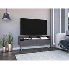 Mesa para TV Raichel, Nogal y Plata Oscuro, para Televisor de 60 Pulgadas