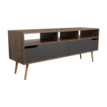 Mesa para TV Raichel, Nogal y Plata Oscuro, para Televisor de 60 Pulgadas
