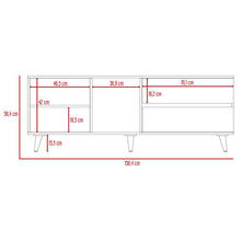 Mesa Para Tv Nashira, Nogal y Plata Oscuro, con Espacio Para Televisor de Hasta 65 Pulgadas