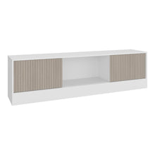 Mesa para TV Hopeland, Blanco Duqueza y Roble Natural, con capacidad para tv 75"
